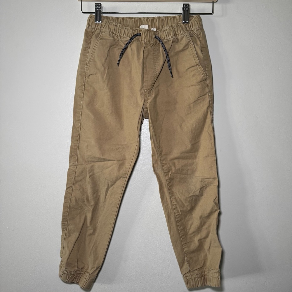 Gap Kids Boys‎ Khaki Tan Beige Drawstring Jogger Pants M Twill